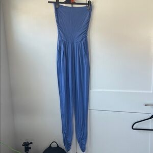 Blue strapless Jumpsuit